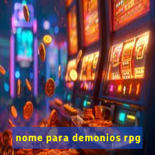 nome para demonios rpg